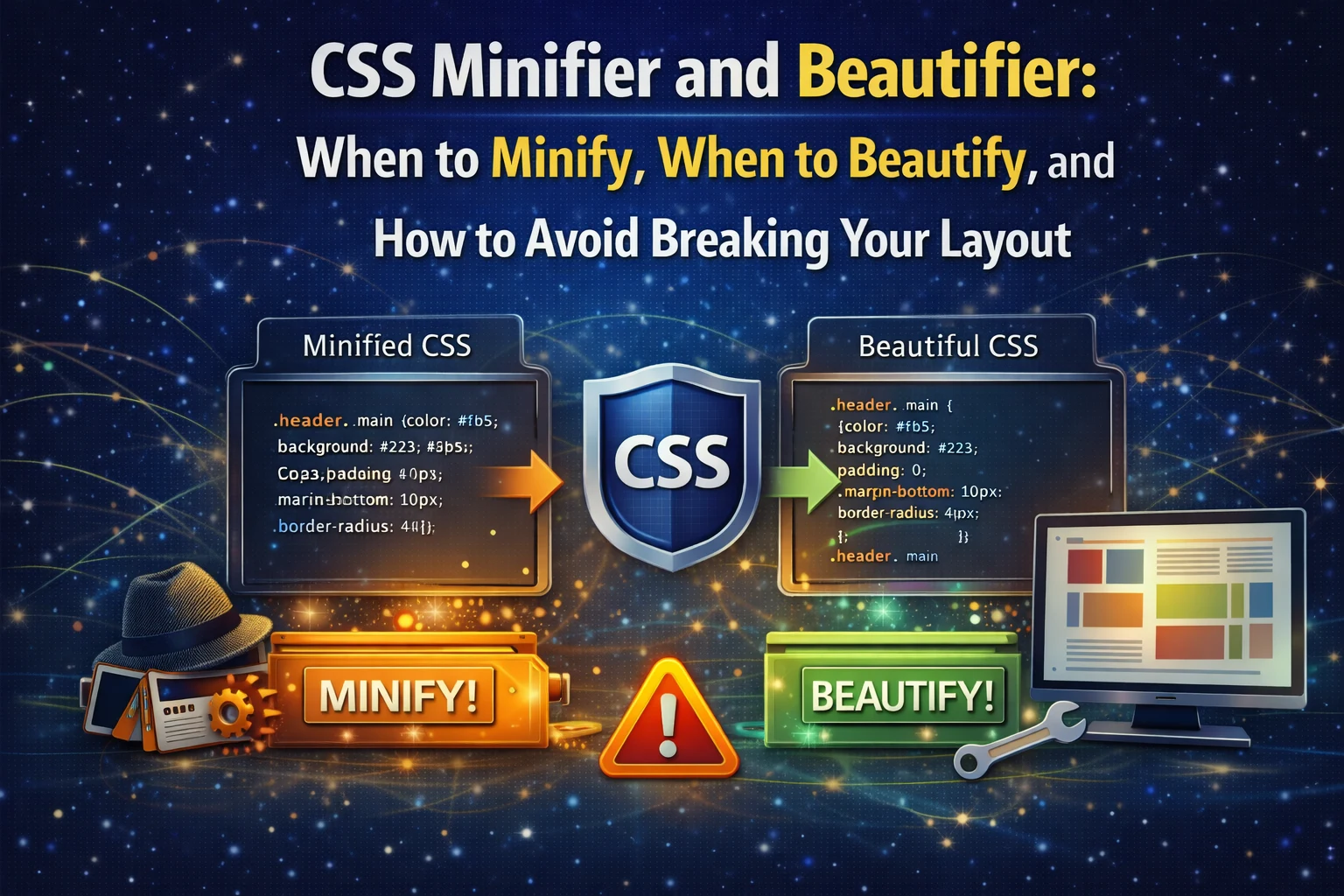 CSS Minifier and Beautifier: When to Minify, When to Beautify, and How to Avoid Breaking Your Layout